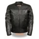 Milwaukee Mens Leather Jacket with Side Stretch & Reflective Piping